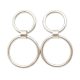 Silver drop / dangle earrings with two hoops
