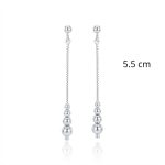 Silver pendant cube chain drop / dangle earrings