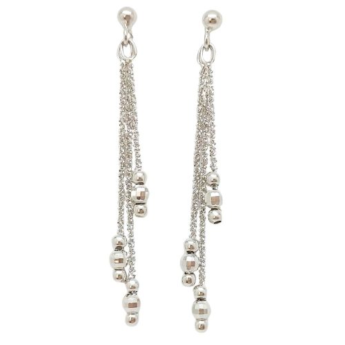 Silver drop / dangle earrings with multiple strands