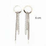 Six-strand silver drop earrings