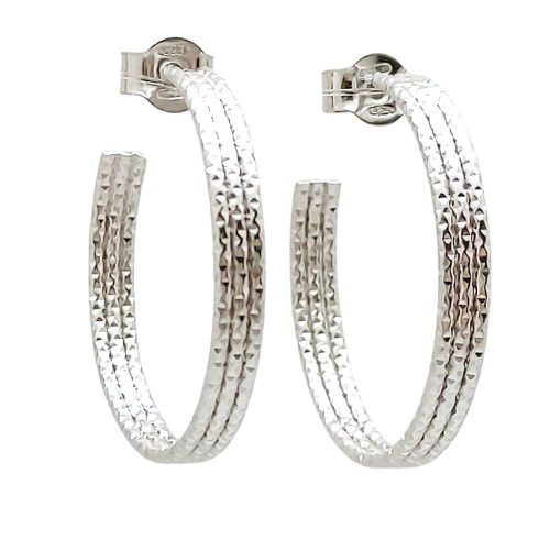 Silver half-hoop earrings