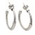 Three-row silver open hoop earrings