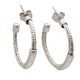 Three-row silver open hoop earrings