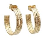 Gold-plated silver half-hoop earrings