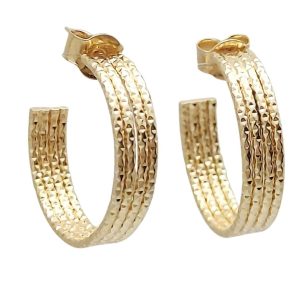 Gold-plated silver half-hoop earrings