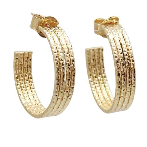 Gold-plated silver half-hoop earrings