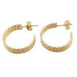 Gold-plated silver half-hoop earrings