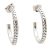 Silver patterned half-hoop earrings