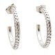 Silver patterned half-hoop earrings