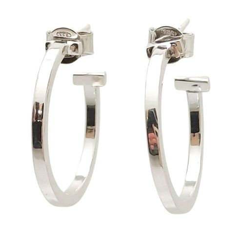 Shiny hoop earrings with studs
