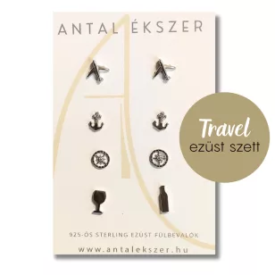Travel ezüst fülbevaló szett