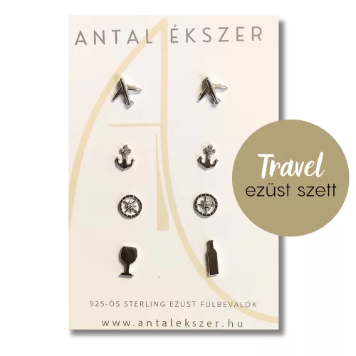 Travel ezüst fülbevaló szett