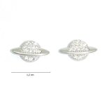 Silver earrings sparkling Saturn