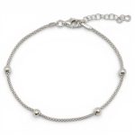 Silver engraved ball bracelet