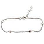 Silver engraved ball bracelet