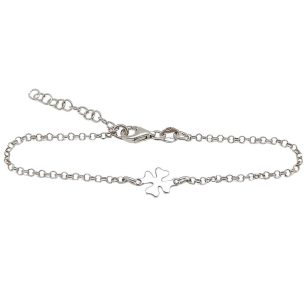 Silver clover bracelet