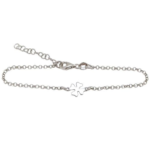 Silver clover bracelet