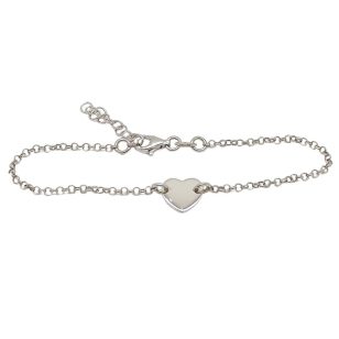Silver heart thin bracelet