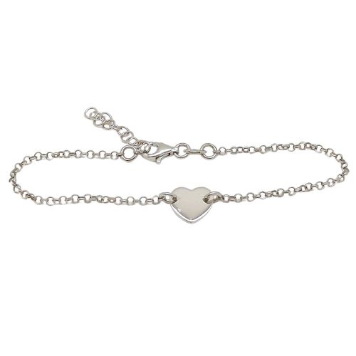 Silver heart thin bracelet