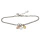 Silver bracelet with tricolor hearts