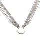 Six-strand silver pendant necklace