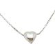 Silver cube chain with heart pendant