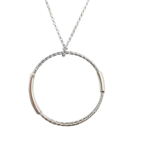 Silver chain with loop pendant