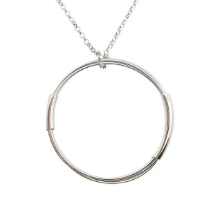 Silver chain with large loop pendant