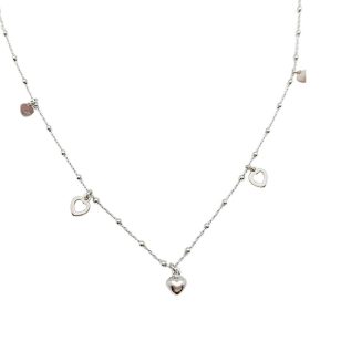 Silver chain with heart charms