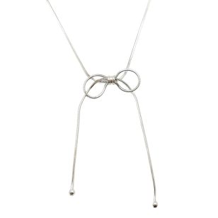 Silver necklace with bow