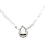 Silver chain necklace with drop pendant