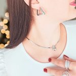 Silver chain necklace with drop pendant