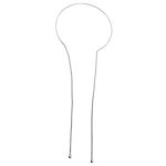 Silver rigid open Choker necklace with dangling strands