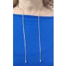 Silver rigid open Choker necklace with dangling strands