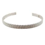 Silver half-circle open bangle