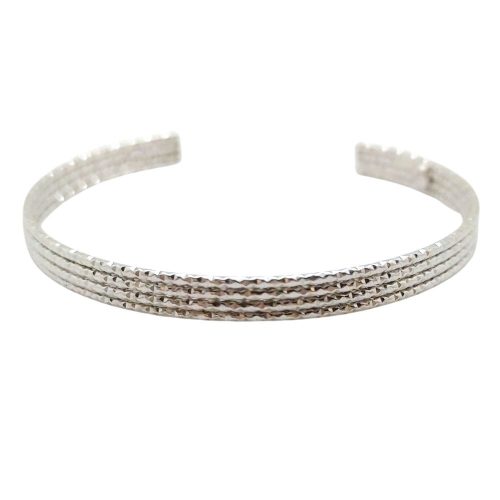Silver half-circle open bangle
