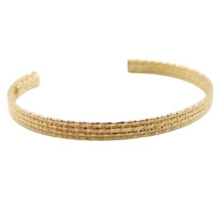 Gold-plated half-circle silver open bangle