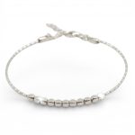 Silver semi-rigid cube bracelet