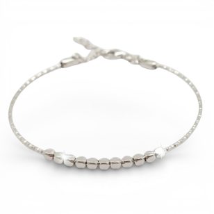 Silver semi-rigid cube bracelet