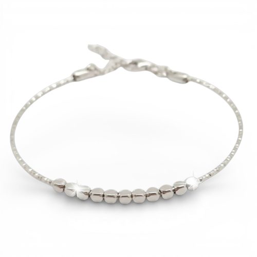 Silver semi-rigid cube bracelet