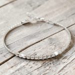 Silver semi-rigid cube bracelet