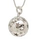 Silver belly bell pendant with sparkling stars