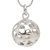 Silver belly bell pendant with a sparkling heart