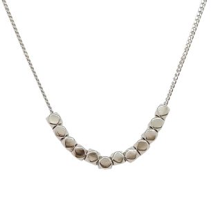 Silver chain with small cube pendants