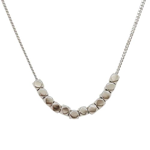 Silver chain with small cube pendants