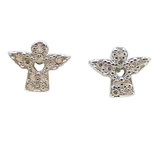 Silver angel earrings