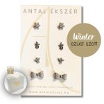 Winter silver earrings set