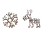 Silver snowflake and reindeer mismatched earrings