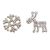 Silver snowflake and reindeer mismatched earrings