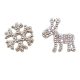 Silver snowflake and reindeer mismatched earrings